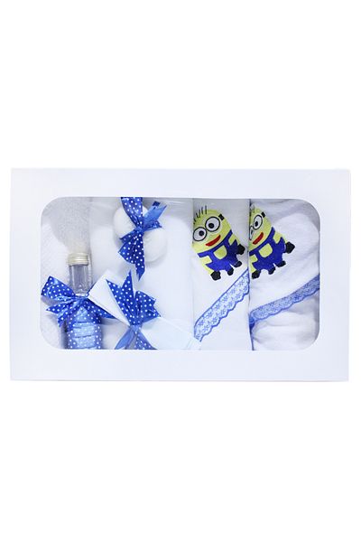 Recostore Trusou alb-albastru cu Minion brodat, 7 piese, REC225