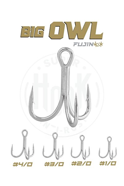 Fujin Big OWL Süper Anti-Rust Üçlü Kanca