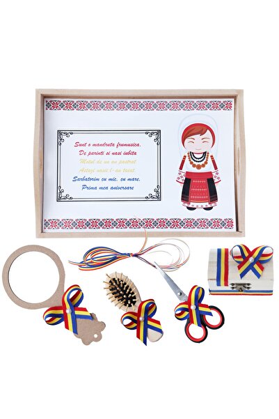 Recostore Tava mot fete, traditional cu tarancuta, 6 piese, 35x20 cm, REC1967/107