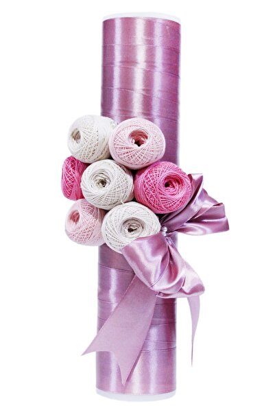 Recostore Baptism candle made of powder pink ribbon, thread, 40x7 cm, REC186