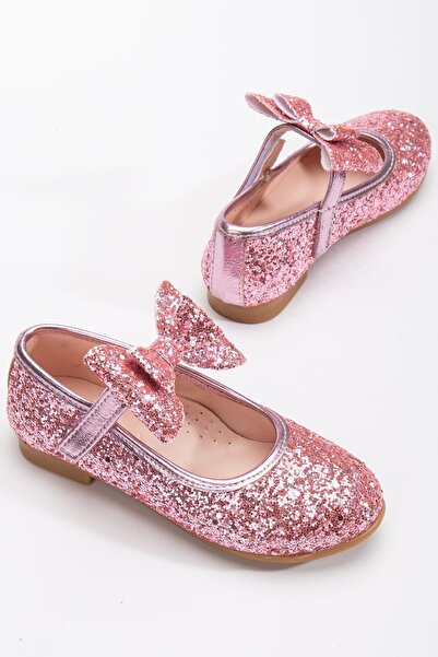 Pabuçland Velmi stylové a velmi pohodlné ortopedické dětské denní baleríny se stříbrným motýlkem