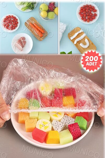 Munico 200 Parça Yemek Koruyucu Piknik Saklama Bozulma Önleyici Tabak Kapağı ...