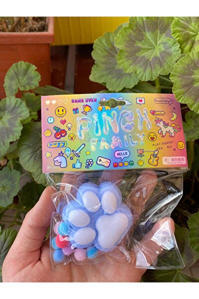 Innovate Store Taba Squishy Sevimli Mavi Orta Boy Kedi Patisi Rahatlacı Sukuş...