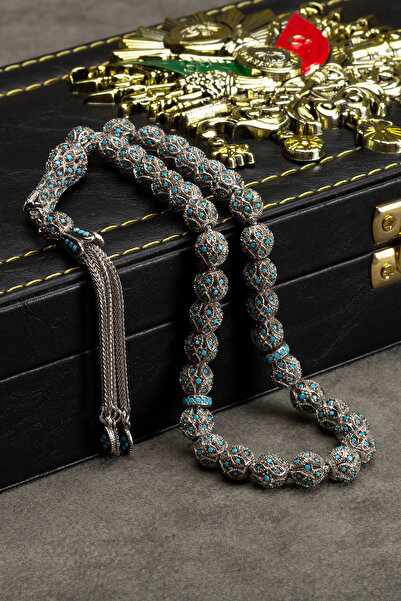 EHİNOS Sertifikalı Gümüş Tespih 7.5mm 44Gr Küre Kesim