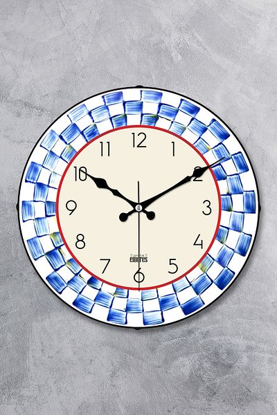 EMORES 36 cm Decorative Real Glass Bombe Silent Mechanism Wall Clock