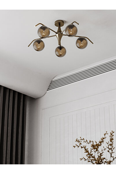 avizade Orlena 5'li Eskitme Gövde Bal Rengi Cam Küre Avize - Salon Ve Oturma ...