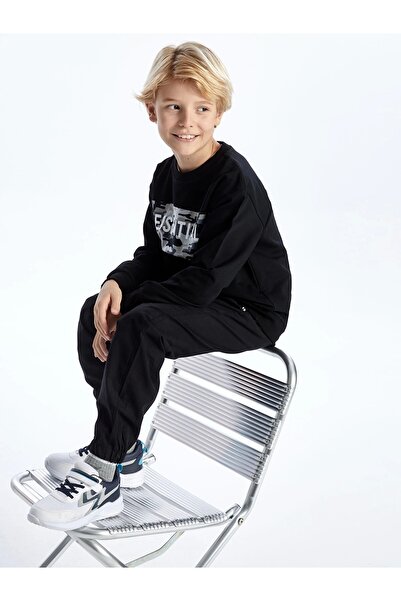 LC Waikiki Lcw Kids Black Elastic Waist Basic Boys Jogger Pants