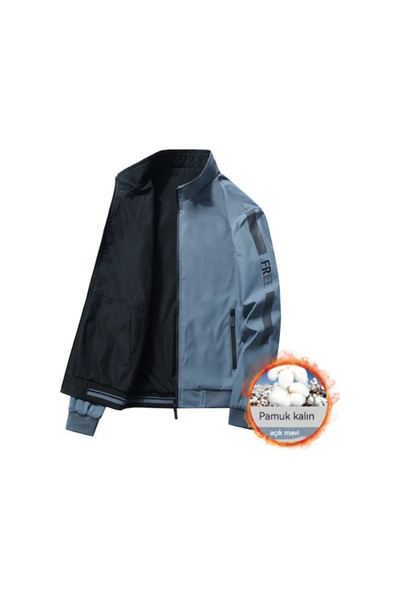 AyShop Erkek Çift Taraflı Dolgulu Ceket