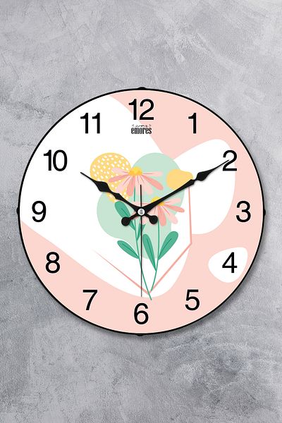 EMORES 36 cm Decorative Real Glass Bombe Silent Mechanism Wall Clock