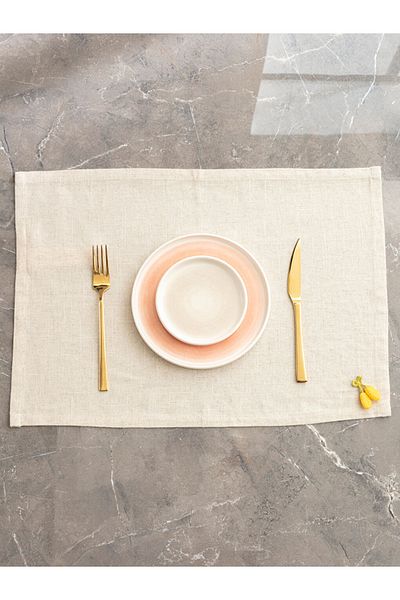 LC Waikiki Colorfulmagazine from Lcw Home Beige Linen Look Embroidered American Service 35X50 cm