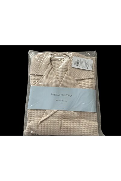Madame Coco Blois %100 Pamuk Unisex Bornoz Bej L/XL Lüks Koleksiyon Hızlı Kuruyan, Yumuşak ve Emici