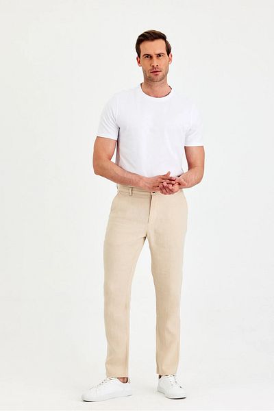 Wellalux Side Pocket Linen Chino Pants