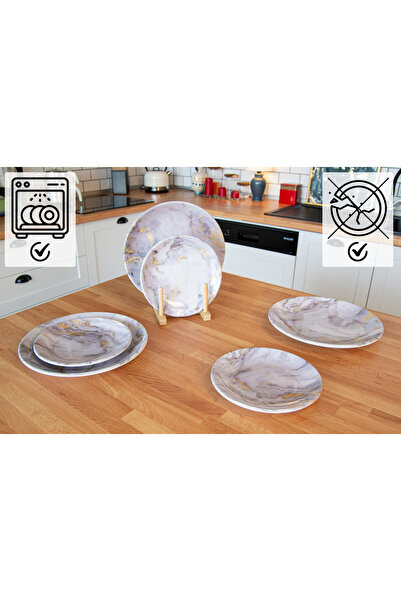 G Gültaş Melamin ve Plastik 4 KİŞİLİK 8 PARÇA MELAMİN KIRILMAZ SERVİS TABAĞI