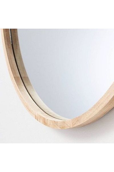 Threshold Wood Mirror with leather Strap Hanger Natural - Threshold™ Designed with Studio McGee