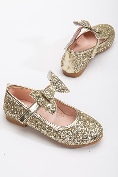 Pabuçland Velmi stylové a velmi pohodlné ortopedické dětské denní baleríny se stříbrným motýlkem