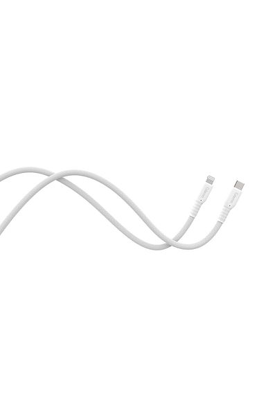 Gizmo Qizmo USB-C To Lightning Charging Cable White Fabric
