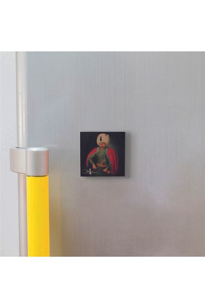 Sadrazam Yavuz Sultan Selim Printed Natural Stone Magnet (5 X 5 Krt-148)