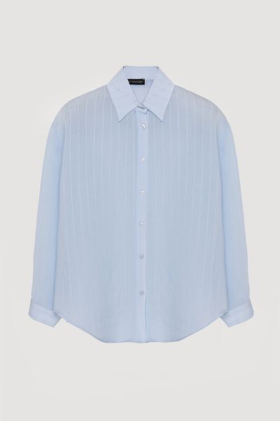 Quzu Pinstripes Buttoned Oversize Shirt