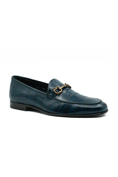 Tuna Genuine Crocodile Print Leather Rubber Injection Leather Sole Men's Shoes - Tuna K4602