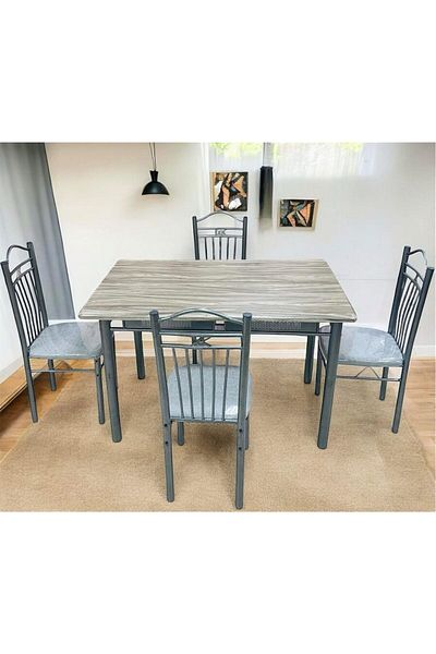 l'elefante 5-Piece Dining Table Set for 4 People – Modern Compact Kitchen Table with 4 Chairs for Dining Room