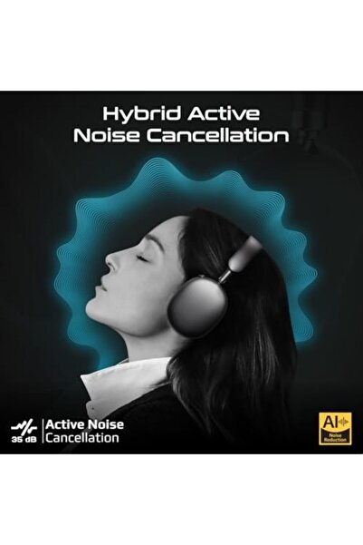 Promate High-Fidelity Over-Ear Wireless Headphones with Dynamic Head Tracking, Advanced Hybrid Active