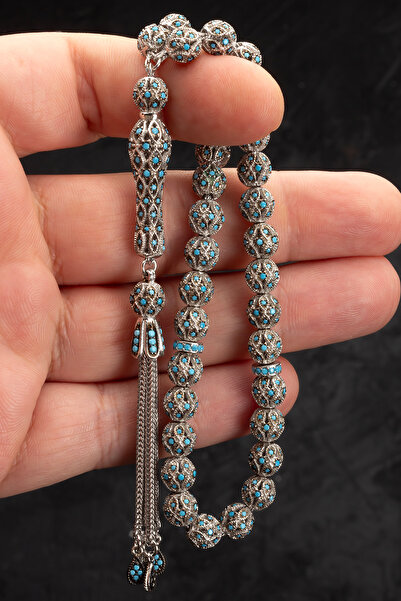 EHİNOS Sertifikalı Gümüş Tespih 7.5mm 44Gr Küre Kesim