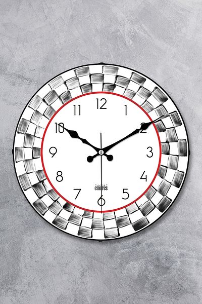 EMORES 36 cm Decorative Real Glass Bombe Silent Mechanism Wall Clock