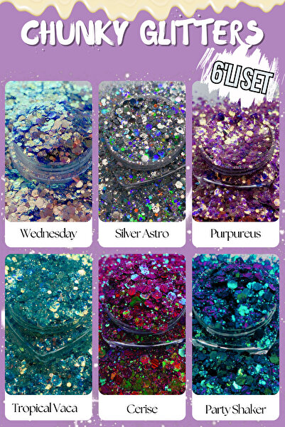 Sirius Hobi Epoksi Mum Sabun Vücut Makyaj Parıltısı Chunky Hologramlı Glitter...