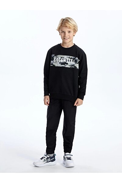 LC Waikiki Lcw Kids Black Elastic Waist Basic Boys Jogger Pants