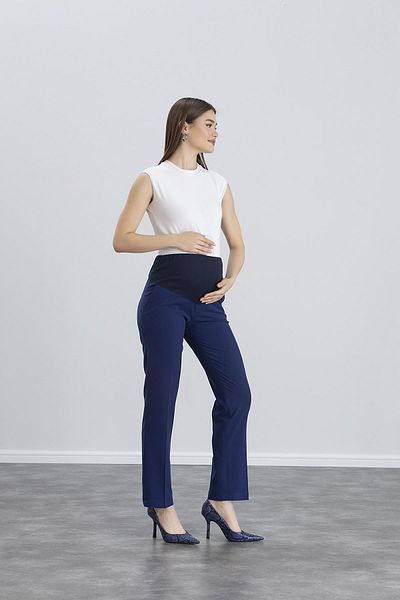 LİYACA Pregnant Pipe Leg Fabric Pants with Adjustable Waist