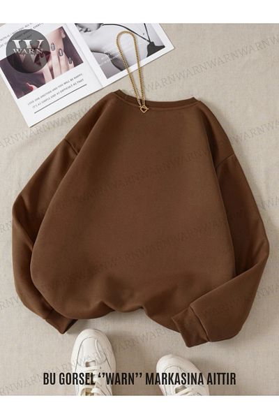 warn Unisex Crew Neck Φούτερ με 3 νήματα Χειμερινό βαμβακερό