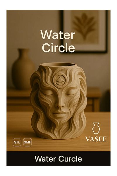 3d model s Subtle Vase – Decorative 3D Flower Pot for Peaceful Areas