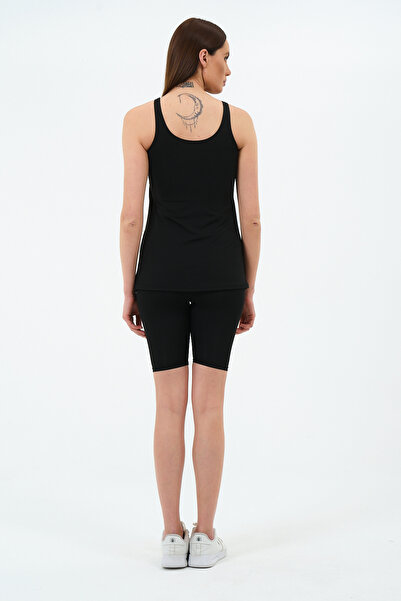 sandsunsea textile product Women's Lycra Front Patterned Tankini with Shorts Black