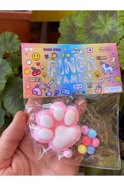 Innovate Store Taba Squishy Sevimli Orta Boy Pembe Kedi Patisi Rahatlatıcı Su...