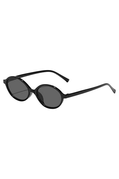 funeyes Miux Oval Frame Black Glass Trend Sunglasses with Black Frame Miu