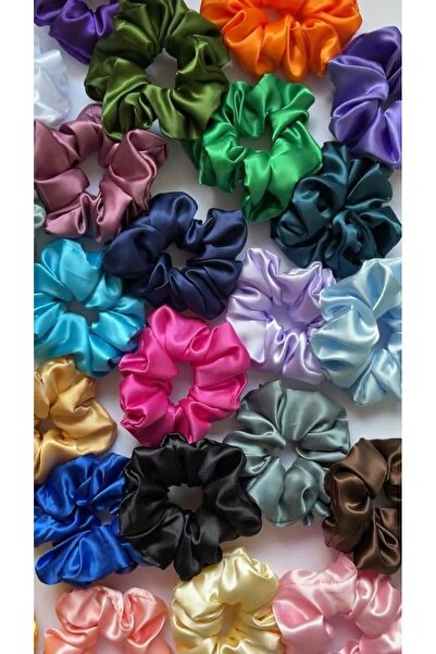 Cebera MG Set de 10 agrafe elastice pentru păr din satin de culori mixte pentru femei/cadou en-gros - școală