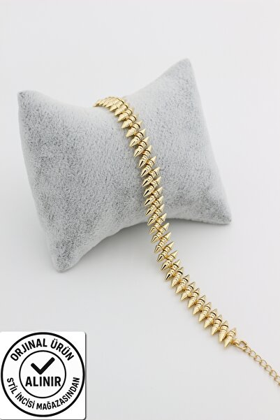 XUPING JEWELRY Stil Incisi/Xupıng Jewelry 14 Ayar Altın Kaplama Piramit Bileklik
