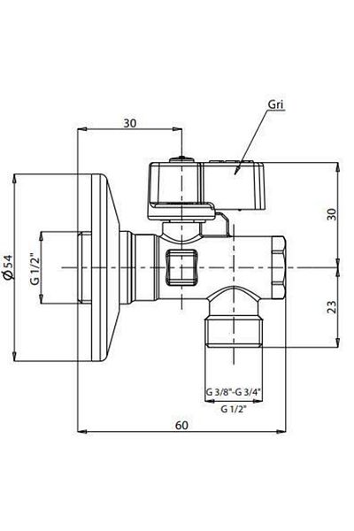 Eca 1/2" Filtered Intermediate Faucet with Chrome Flywheel - 2 Pieces (Badge Included) 602111043-2