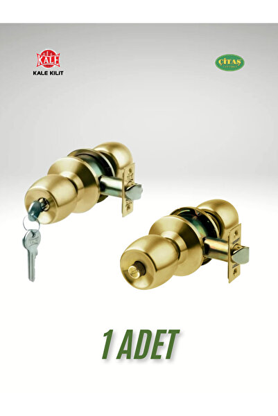 ÇİTAŞ Kale Sarı Topuzlu Kilit-Giriş Tipi-Saten Sarı Otel Tipi Topuz Kilit Oda KD040/35-321