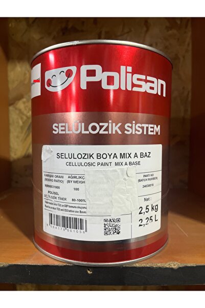 Polisan Selülozik Boya Çimen Yeşili Renginde 2.5 Kg (2.5 LT) Ral 6010 1 Adet