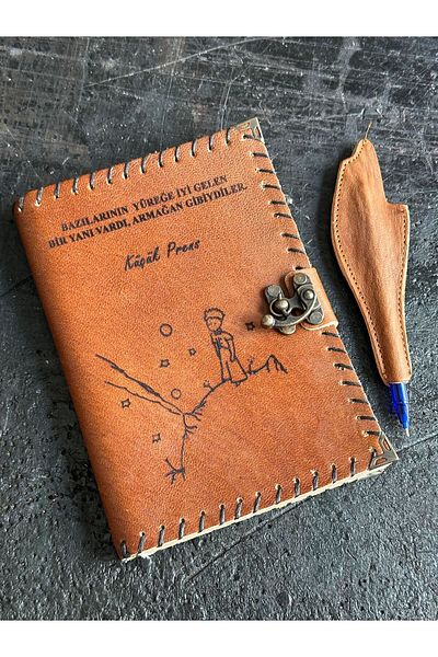 zarif atölye The Little Prince Themed Leather Notebook