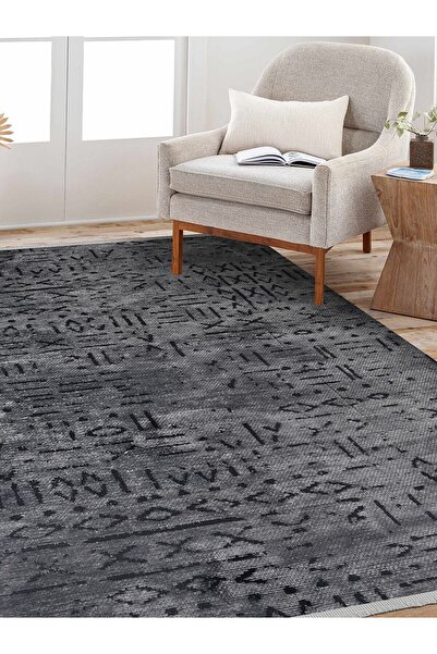 Emin Halı Veja 8016s Antrasit Tozsuz Kaydırmaz Iskandinav Natural Sönil Salon...