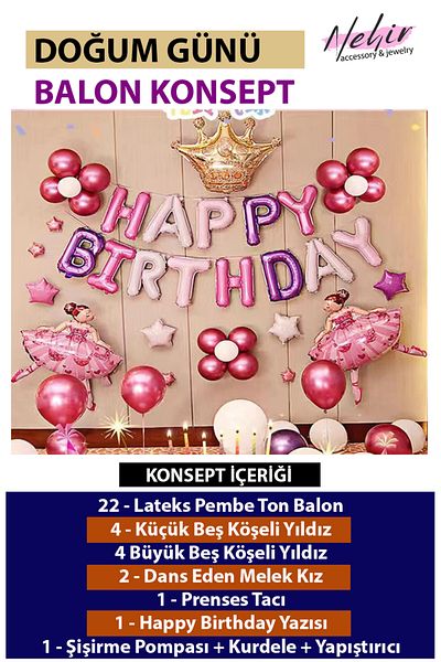 Nehir Birthday Celebration Concept Balloon Party Set (Silver Age Balloon + Pump Gift)
