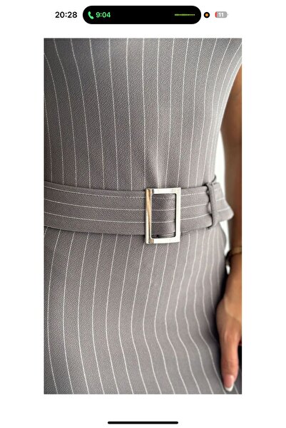 Butic Mini Dress with Belt Detail Stripes