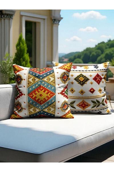 CANİLA Digital Printed Double-Sided Throw Pillow Cover Set Of 2