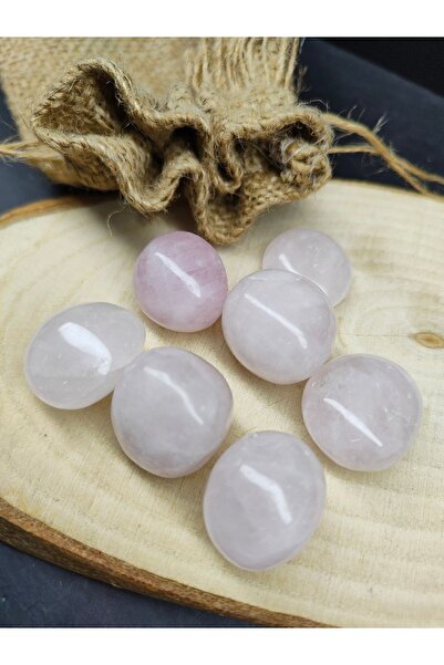 DOĞAL TAŞ DELİSİ Pembe Kuvars Doğal Taş Tımbıl (2 ADET)