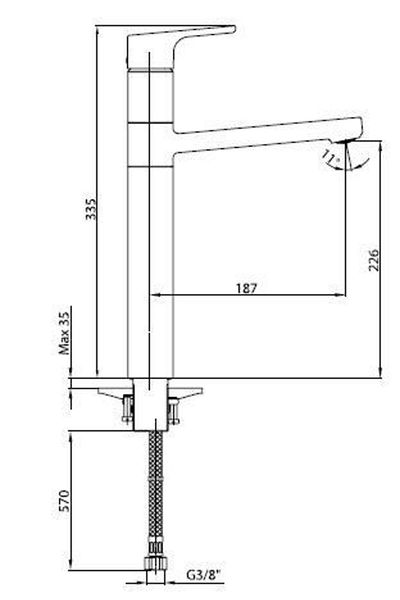 Eca Luna High Type Sink Faucet - Gold 102808949
