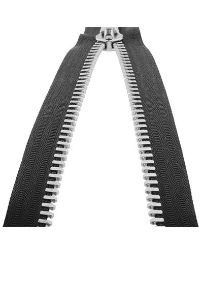 Emperium Iron Threaded Bag Zipper Width 3 cm Gray