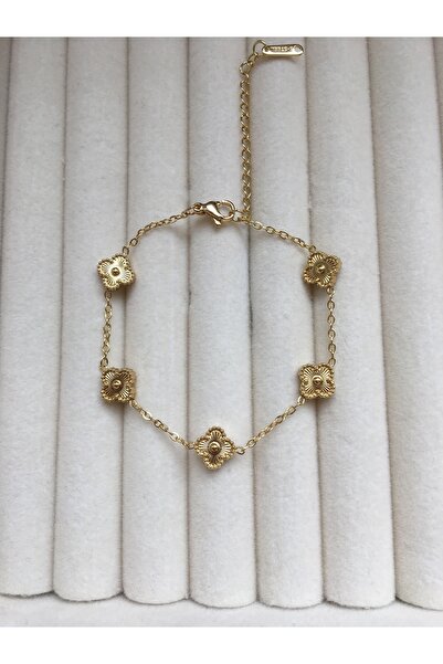 GUNESTAKI Gold Mini Clover Model Steel Bracelet Gold Color