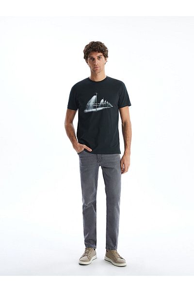 LC Waikiki Crew Neck Short Sleeve Printed Combed Cotton Men's T-Shirt